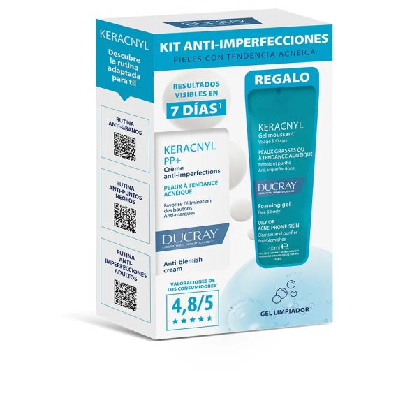 CAIXA COM 2 PCS DE CREME ANTI-IMPERFEIÇÕES KERACNYL + GEL DE LIMPEZA For Discount